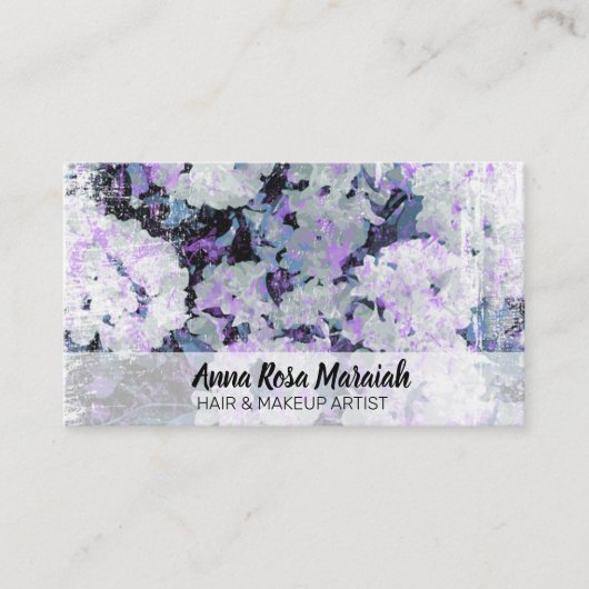 Carte De Visite *~* Fleurs Rhododendron Grunge Rustique Blanc (Devant)
