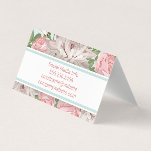 Carte De Visite Fleurs | ROSE (Dos)