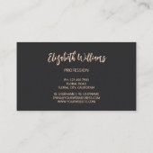 Carte De Visite Fleurs rose brillantes Noir (Dos)