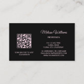 Carte De Visite Fleurs rose brillantes Noir (Dos)