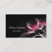 Carte De Visite Fleurs rose brillantes Noir (Devant)
