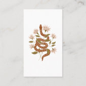 Carte De Visite Fleurs rose serpent Brown Lecture de Tarot (Dos)