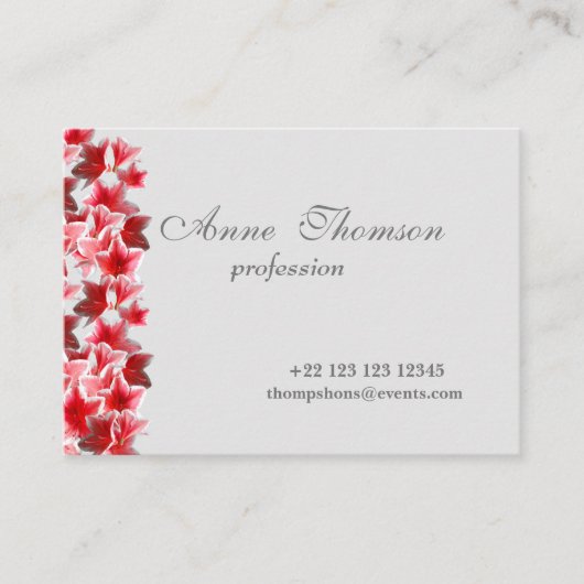 Carte De Visite Fleurs roses (Devant)