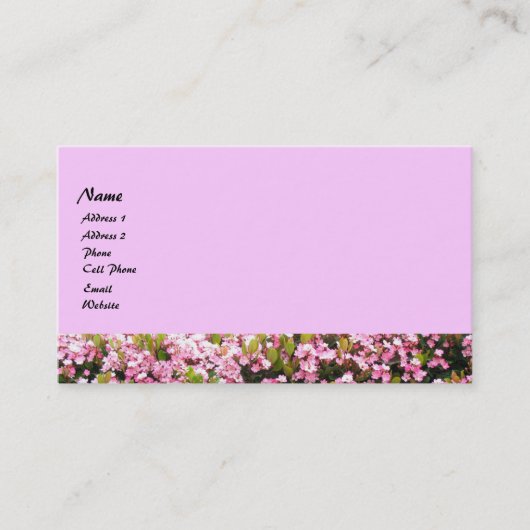 Carte De Visite fleurs roses (Devant)