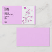 Carte De Visite Fleurs roses (Devant / Derrière)