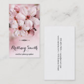 Carte De Visite Fleurs roses (Devant / Derrière)