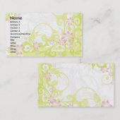 Carte De Visite fleurs roses (Devant / Derrière)