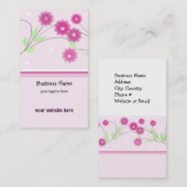 Carte De Visite Fleurs roses (Devant / Derrière)