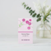 Carte De Visite Fleurs roses (Debout devant)