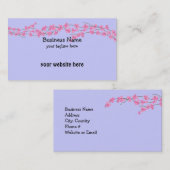 Carte De Visite Fleurs roses (Devant / Derrière)