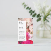 Carte De Visite Fleurs roses | Articulation de peinture artistique (Debout devant)