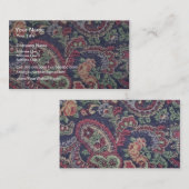 Carte De Visite Fleurs roses, blanches et vertes oranges avec (Devant / Derrière)