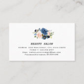 Carte De Visite Fleurs Roses Bleues Style de maquillage profession (Dos)