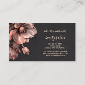 Carte De Visite Fleurs roses brillantes Logo noir (Dos)