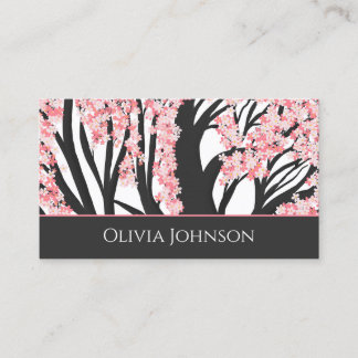 Carte De Visite Fleurs roses cerises en fleurs