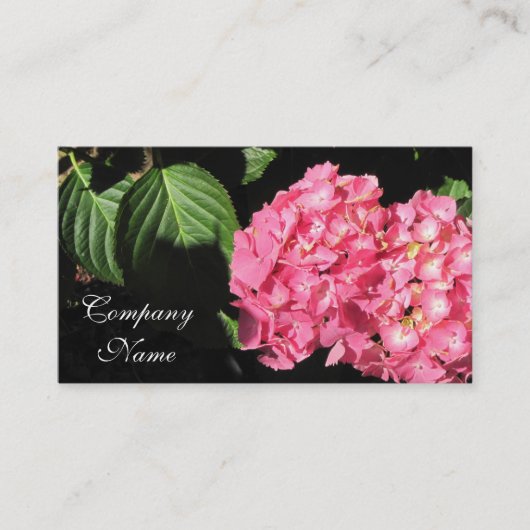 Carte De Visite Fleurs roses d'hortensia (Devant)