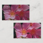 Carte De Visite Fleurs roses d'oléandre de Nerium (Devant / Derrière)