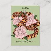 Carte De Visite Fleurs roses du serpent de maïs vert (Devant)