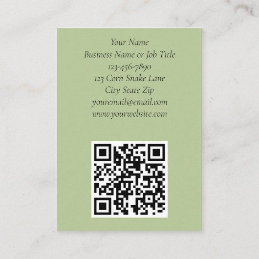 Carte De Visite Fleurs roses du serpent de maïs vert (Dos)