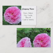 Carte De Visite Fleurs roses élégantes (Devant / Derrière)