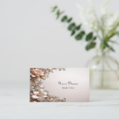 Carte de visite Fleurs roses et blanches douces (Debout devant)