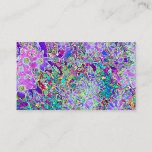 Carte De Visite Fleurs roses et violettes abstraites hallucinogène