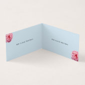 Carte De Visite Fleurs roses florales Bleu Élégant (Intérieur)