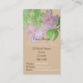 Carte De Visite Fleurs roses Jardin feuille design fleuriste (Devant)