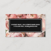 Carte De Visite Fleurs roses | Monogramme (Dos)