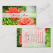 Carte De Visite Fleurs Roses romantiques (Devant / Derrière)
