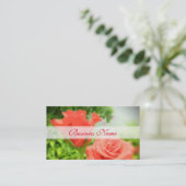 Carte De Visite Fleurs Roses romantiques (Debout devant)