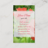 Carte De Visite Fleurs Roses romantiques (Dos)