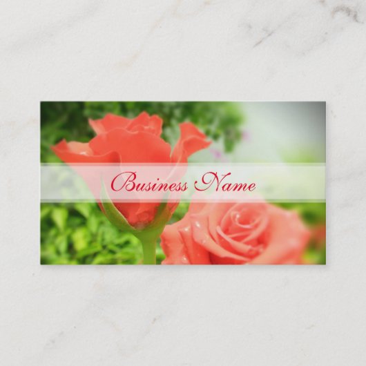 Carte De Visite Fleurs Roses romantiques (Devant)
