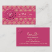 Carte De Visite Fleurs roses royales (Devant / Derrière)