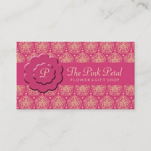 Carte De Visite Fleurs roses royales (Devant)