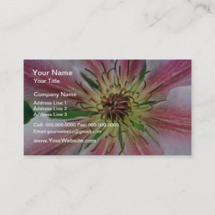 Carte De Visite Fleurs roses sensibles jaunes