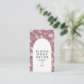 Carte De Visite Fleurs roses uniques Photographie QR Code Arch (Debout devant)