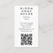 Carte De Visite Fleurs roses uniques Photographie QR Code Arch (Dos)