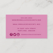 Carte De Visite Fleurs Roses Vibrantes Professionnel (Dos)