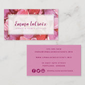 Carte De Visite Fleurs Roses Vibrantes Professionnel (Devant / Derrière)