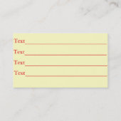 Carte De Visite fleurs rouge jaune bleu Lilies fleuristes originau (Dos)