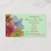 Carte De Visite fleurs rouge jaune bleu Lilies fleuristes originau (Devant)