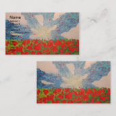 Carte de visite Fleurs rouges (Devant / Derrière)