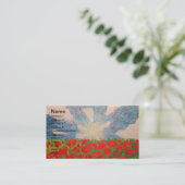 Carte de visite Fleurs rouges (Debout devant)