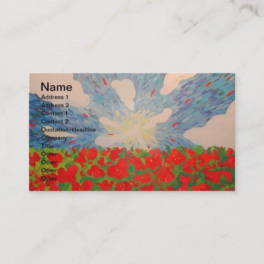 Carte de visite Fleurs rouges (Devant)