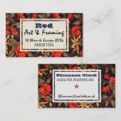 Carte de visite Fleurs rouges (Devant / Derrière)