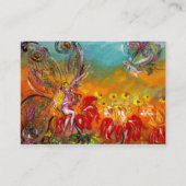 Carte De Visite FLEURS ROUGES FLEUVE Rose Vert Floral (Dos)