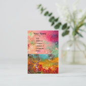 Carte De Visite FLEURS ROUGES FLEUVE Rose Vert Floral (Debout devant)