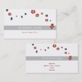 Carte De Visite Fleurs rouges noires élégantes (Devant / Derrière)