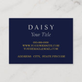 Carte De Visite Fleurs Royal Blue White Rose Floral (Dos)